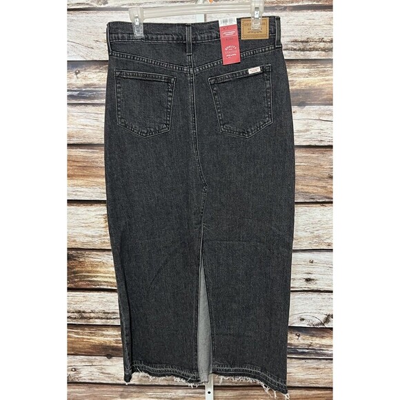 Levi Strauss Signature NWT Mid Rise Comfort Stretch Black Maxi Skirt Sz 6 - Picture 3 of 11